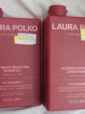 2 Laura Polko Ultimate Moisture Shampoo & Conditioner ProHydra 13.5 oz full size